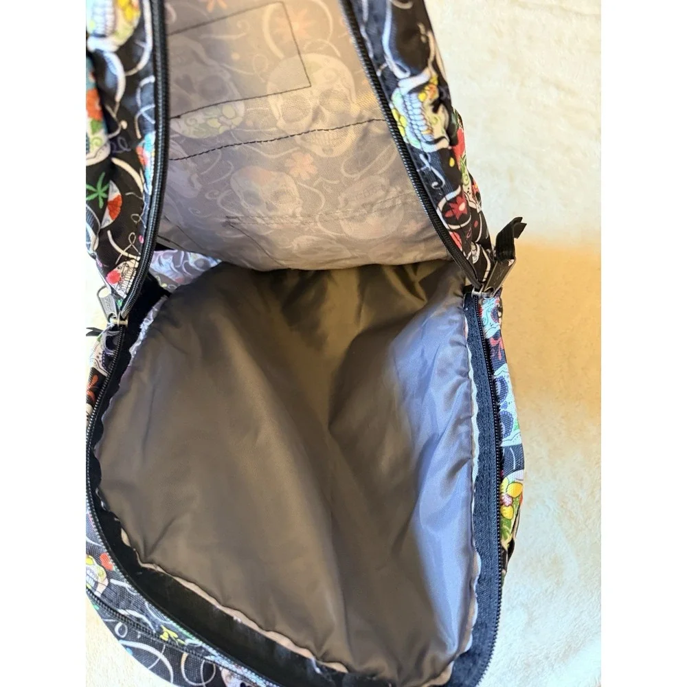 JanSport Trans Supermax Backpack Black Sugar Skull Print y2k grunge edgy goth